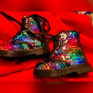 Pascal Reversible Rainbow Sequin Boots